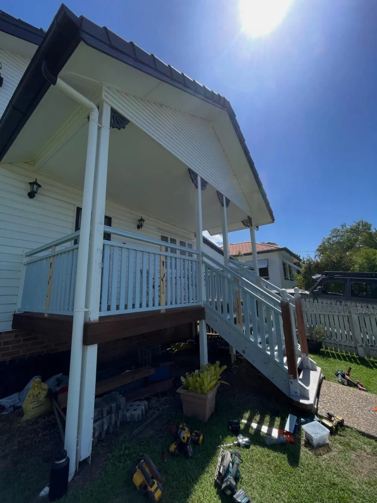 Restored Queenslander verandah and front stairs