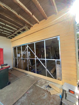 Wall framing squared up during a Brisbane garage conversion
